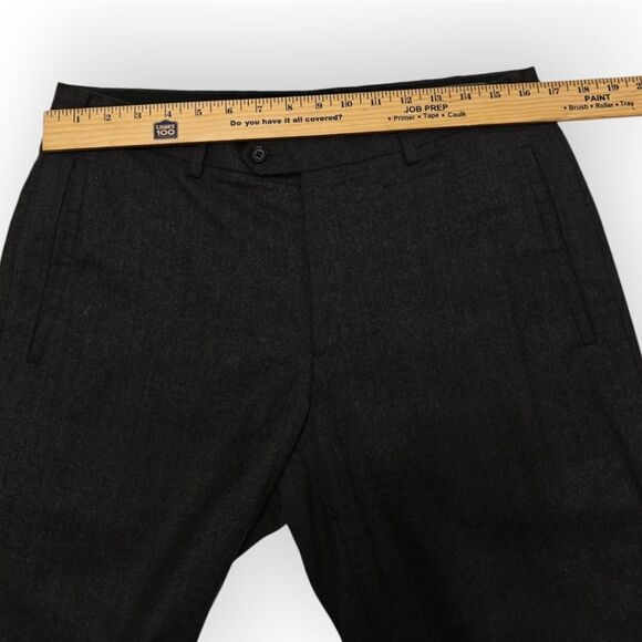 Prada 100% Wool Gray Trousers Classic Straight-Leg Design Size 48R L - Picture 6 of 12